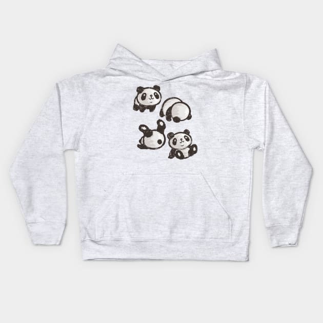 Rolling panda Kids Hoodie by sanogawa